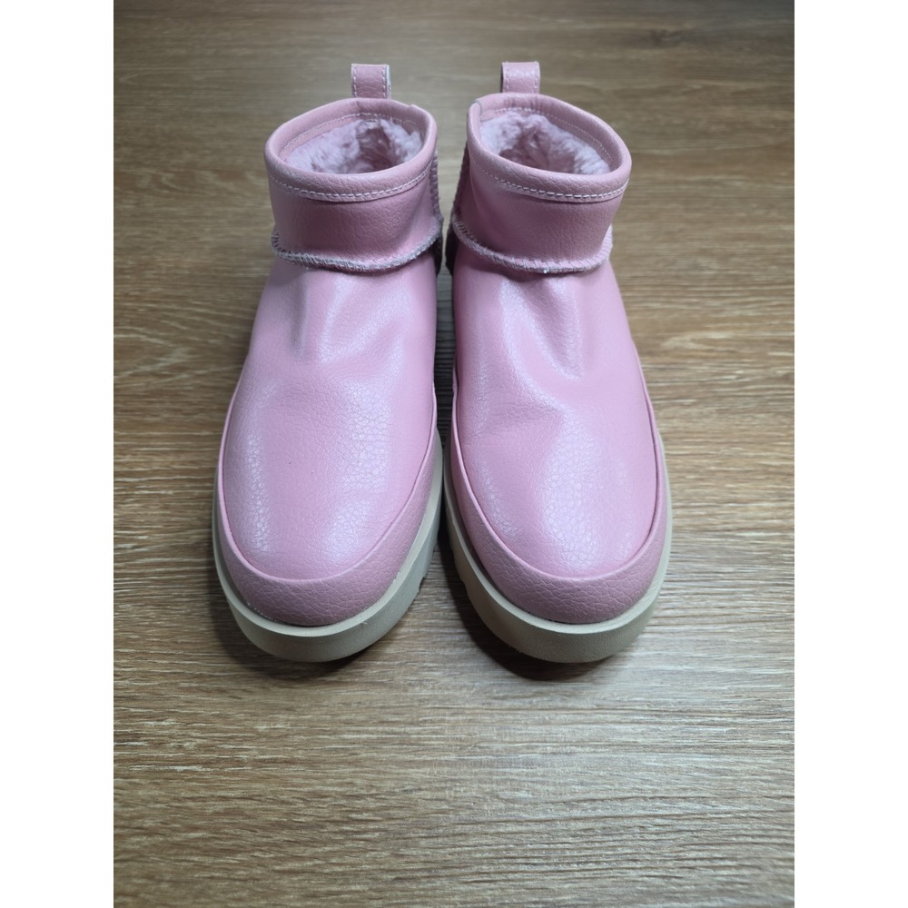 UGG Classic Sugar Ultra Mini Boots Women 7 Shell Pink Plush Lined Ankle Cozy